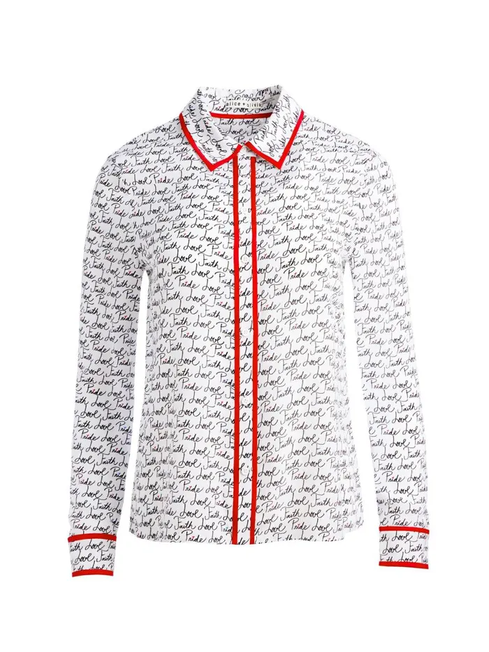 Womens Tops Alice Olivia X Lele Pons Love Willa Blouse Faith