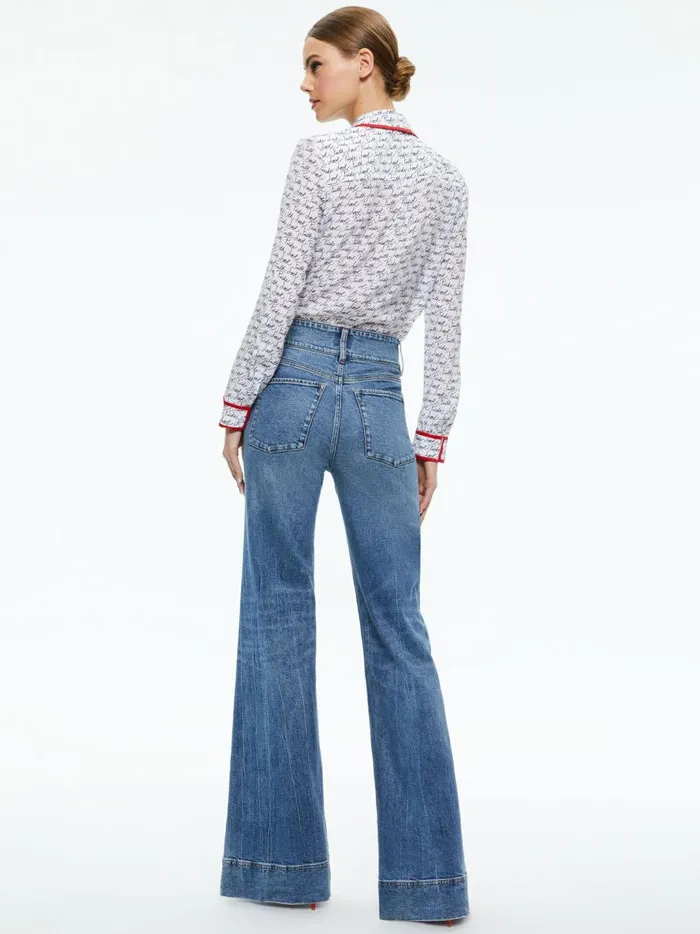 Womens Tops Alice Olivia X Lele Pons Love Willa Blouse Faith