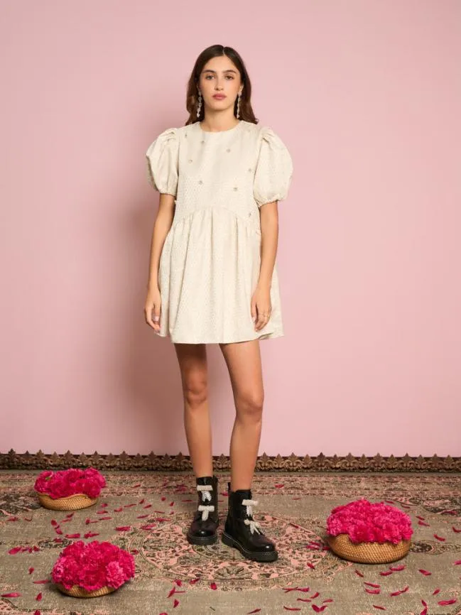 Womenswear Chai Pearl Jacquard Dress Pearled Ivory Sister Jane