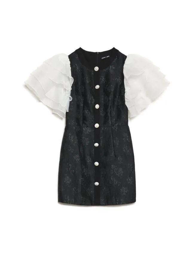 Womenswear Dahlia Jacquard Mini Dress Black Cool Sister Jane Womenswear Dahlia Jacquard Mini Dress Black Cool Sister Jane
