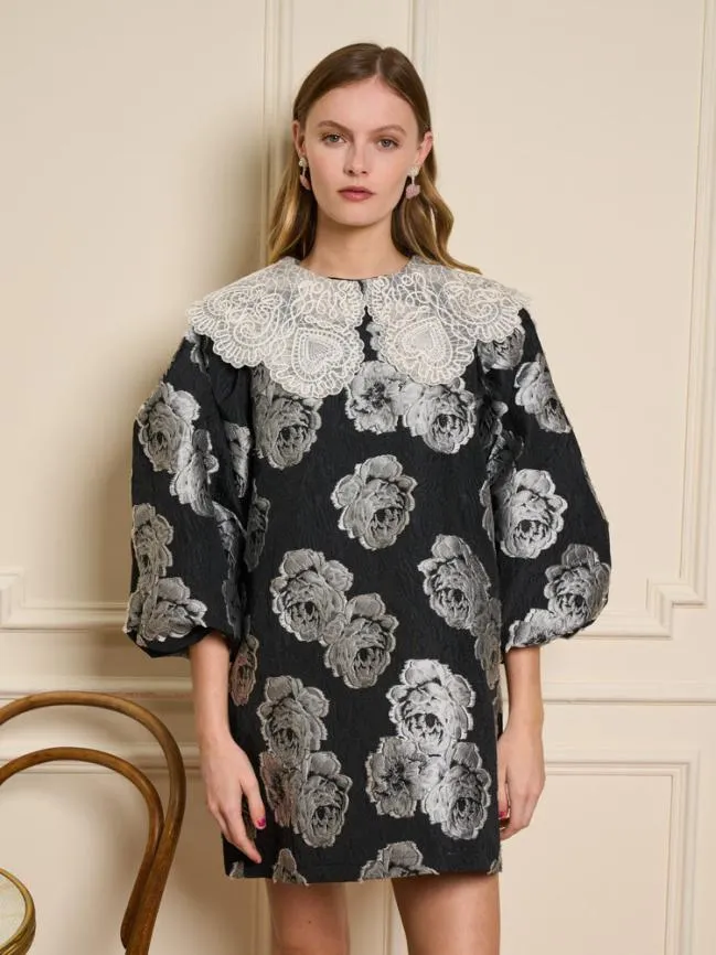 Womenswear Dame Jacquard Mini Dress Black And White Sister Jane
