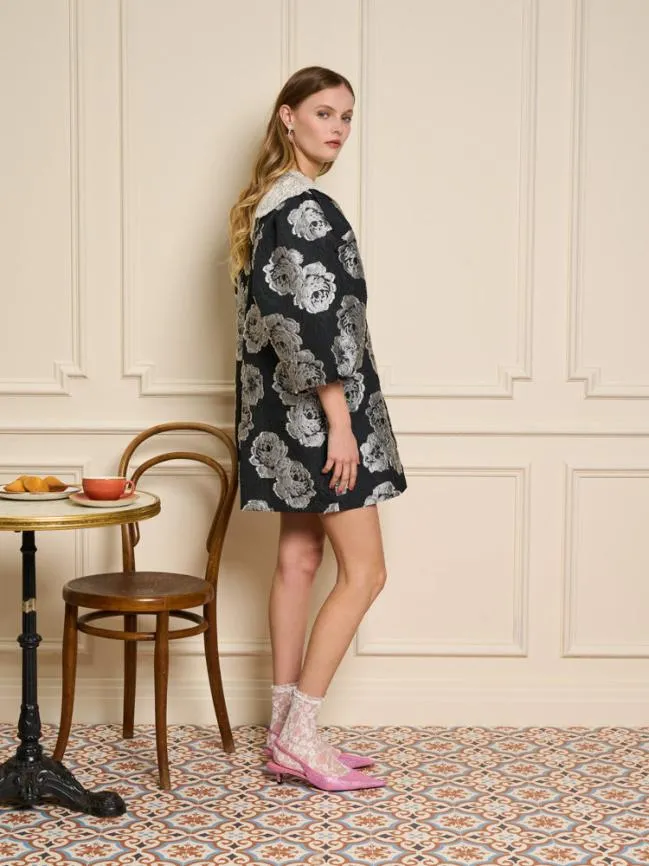 Womenswear Dame Jacquard Mini Dress Black And White Sister Jane Womenswear Dame Jacquard Mini Dress Black And White Sister Jane