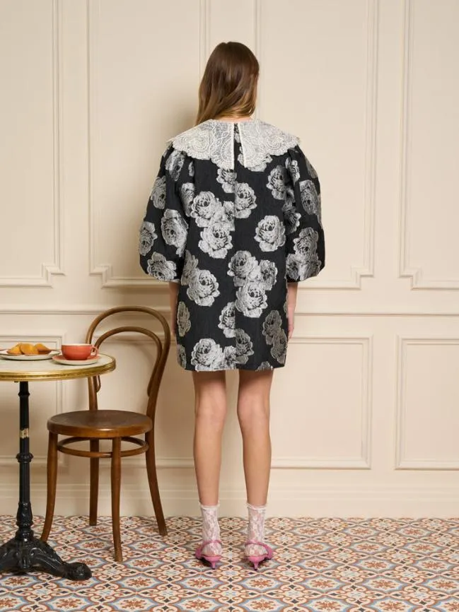 Womenswear Dame Jacquard Mini Dress Black And White Sister Jane Womenswear Dame Jacquard Mini Dress Black And White Sister Jane