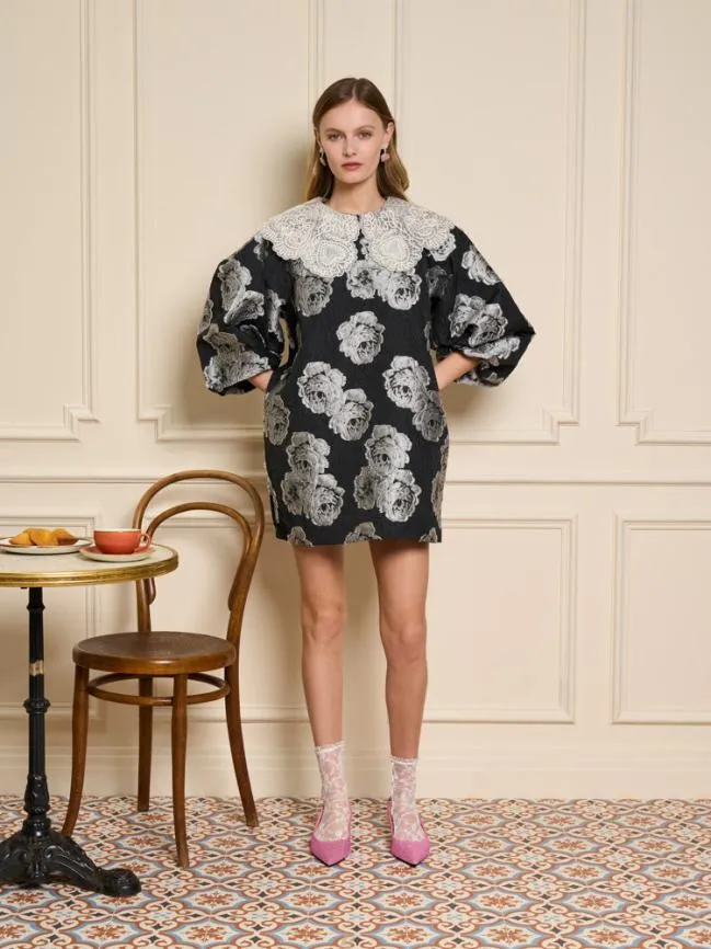 Womenswear Dame Jacquard Mini Dress Black And White Sister Jane Womenswear Dame Jacquard Mini Dress Black And White Sister Jane