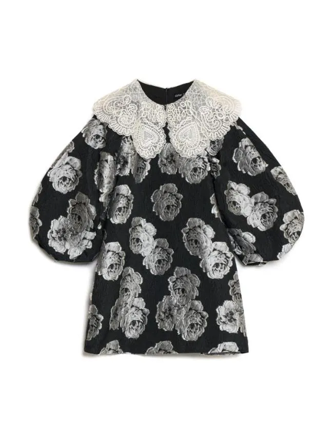 Womenswear Dame Jacquard Mini Dress Black And White Sister Jane Womenswear Dame Jacquard Mini Dress Black And White Sister Jane