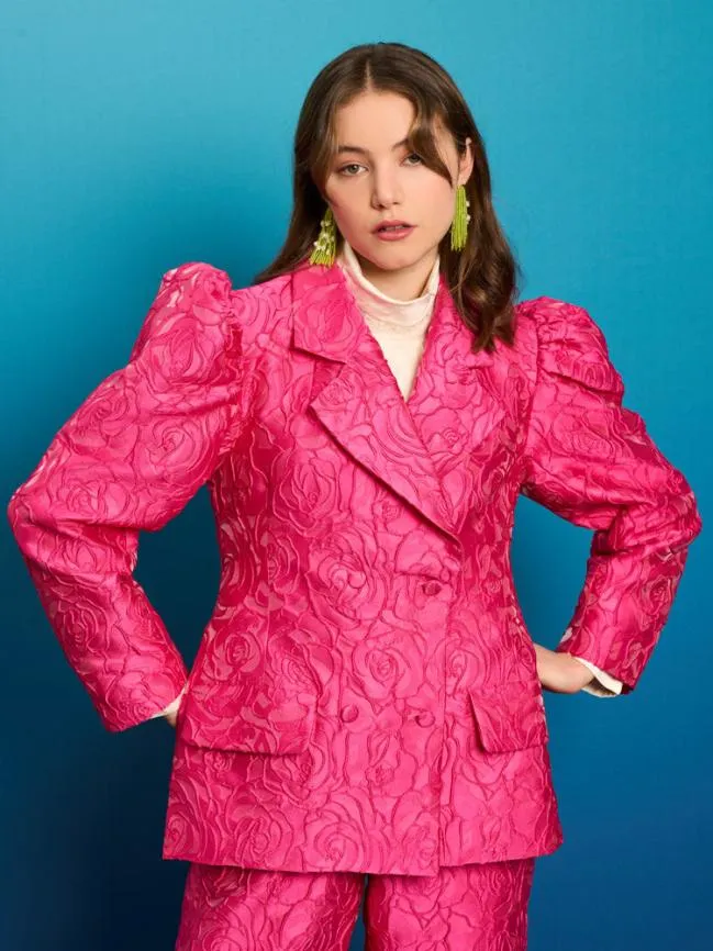 Womenswear Dia Rose Jacquard Blazer Hot Pink Sister Jane