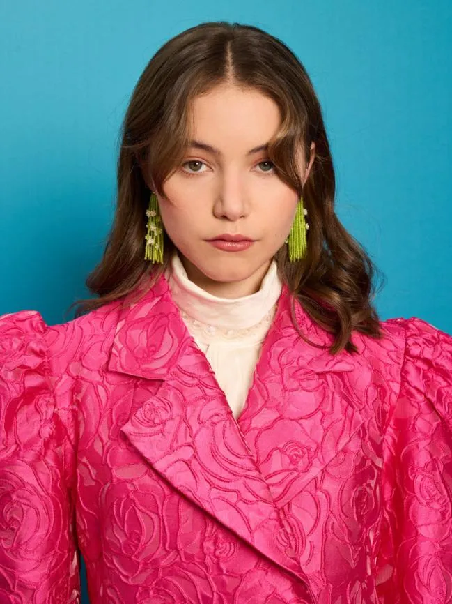 Womenswear Dia Rose Jacquard Blazer Hot Pink Sister Jane Womenswear Dia Rose Jacquard Blazer Hot Pink Sister Jane