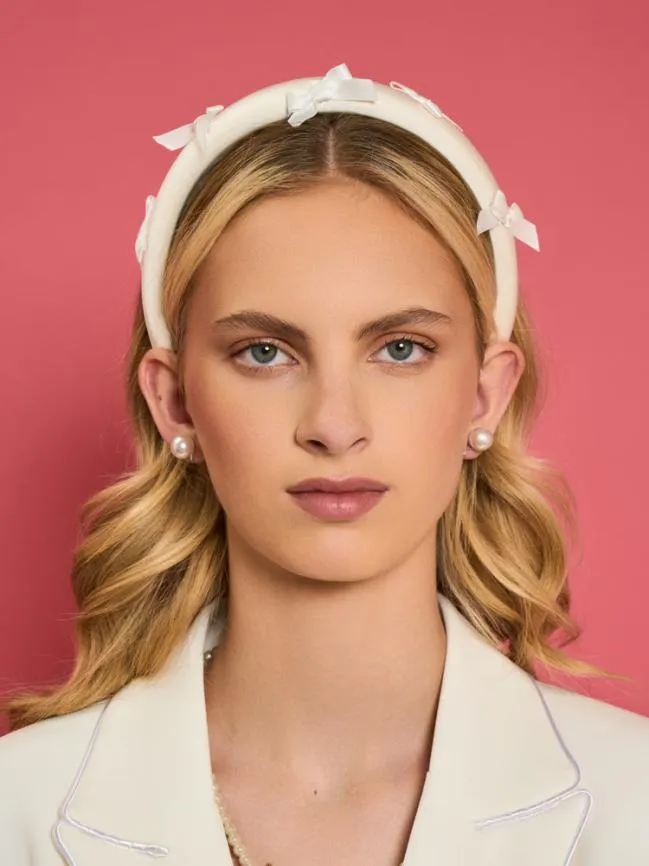 Womenswear DREAM Rose Dove Bow Headband Pearled White Sister Jane