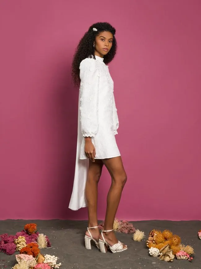 Womenswear DREAM Sandy Jacquard Dress With Train Ivory Cream Sister Jane Womenswear DREAM Sandy Jacquard Dress With Train Ivory Cream Sister Jane