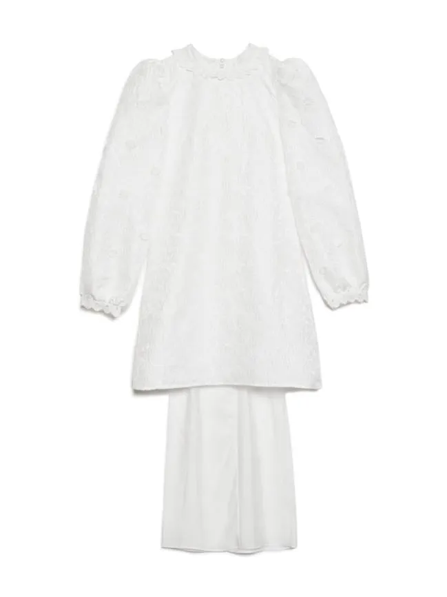 Womenswear DREAM Sandy Jacquard Dress With Train Ivory Cream Sister Jane Womenswear DREAM Sandy Jacquard Dress With Train Ivory Cream Sister Jane