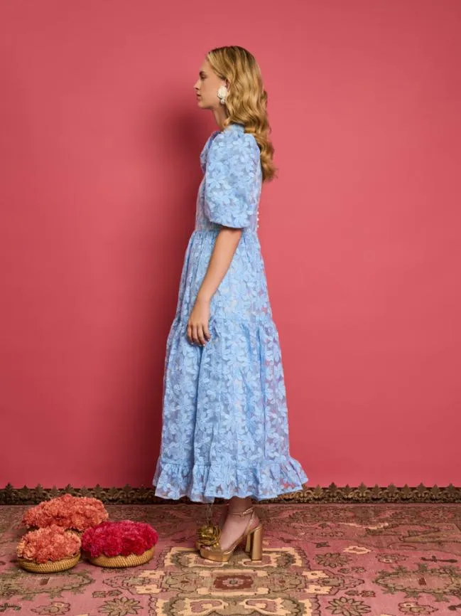 Womenswear DREAM Sky Lily Embroidered Midi Dress Placid Blue Sister Jane Womenswear DREAM Sky Lily Embroidered Midi Dress Placid Blue Sister Jane