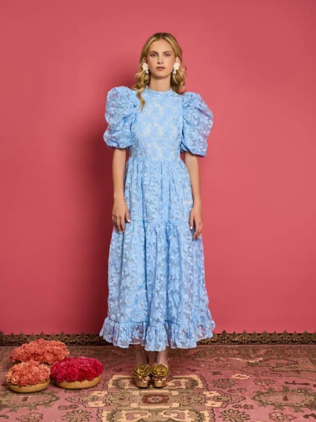 Womenswear DREAM Sky Lily Embroidered Midi Dress Placid Blue Sister Jane Womenswear DREAM Sky Lily Embroidered Midi Dress Placid Blue Sister Jane