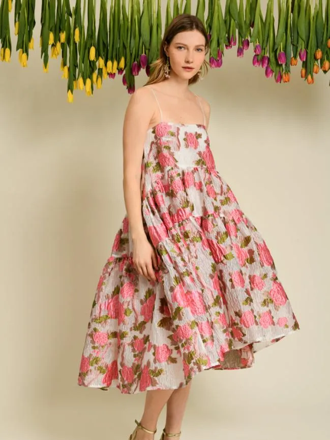 Womenswear DREAM Tulipa Jacquard Tiered Dress Treetop Green Sister Jane