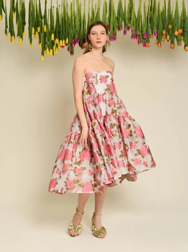 Womenswear DREAM Tulipa Jacquard Tiered Dress Treetop Green Sister Jane Womenswear DREAM Tulipa Jacquard Tiered Dress Treetop Green Sister Jane