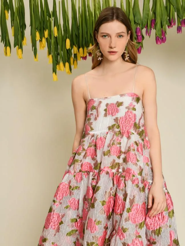 Womenswear DREAM Tulipa Jacquard Tiered Dress Treetop Green Sister Jane Womenswear DREAM Tulipa Jacquard Tiered Dress Treetop Green Sister Jane