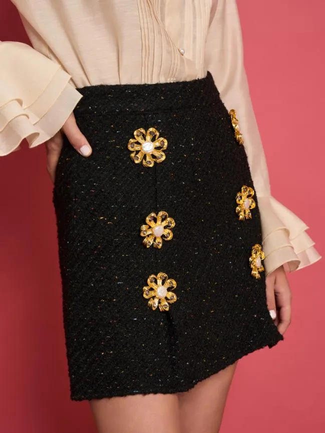 Womenswear DREAM Zoya Tweed Mini Skirt Coal Black Sister Jane Womenswear DREAM Zoya Tweed Mini Skirt Coal Black Sister Jane
