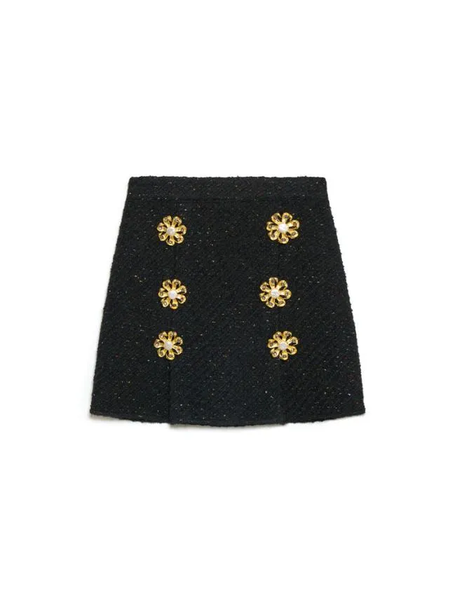 Womenswear DREAM Zoya Tweed Mini Skirt Coal Black Sister Jane Womenswear DREAM Zoya Tweed Mini Skirt Coal Black Sister Jane