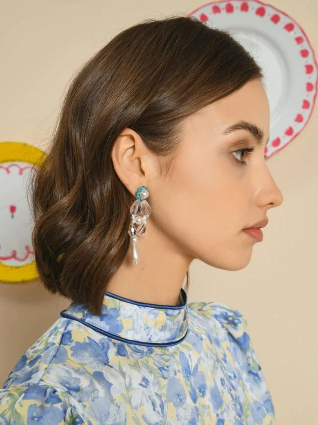 Womenswear Estella Bead Drop Earrings Pearled Ivory Sister Jane