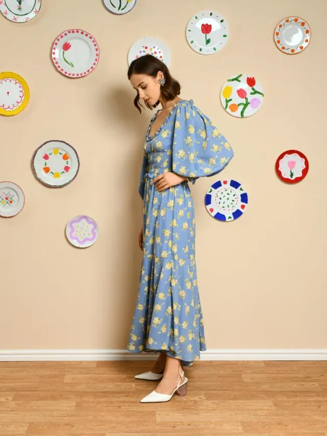 Womenswear Estella Tulip Midi Dress Cornflower Blue Sister Jane Womenswear Estella Tulip Midi Dress Cornflower Blue Sister Jane