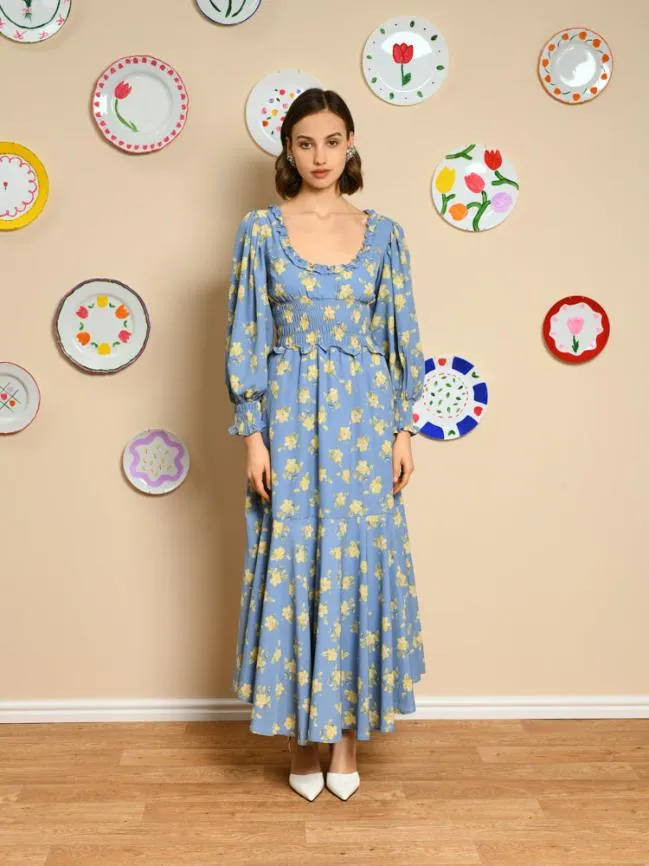 Womenswear Estella Tulip Midi Dress Cornflower Blue Sister Jane Womenswear Estella Tulip Midi Dress Cornflower Blue Sister Jane