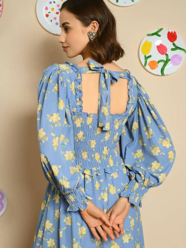 Womenswear Estella Tulip Midi Dress Cornflower Blue Sister Jane Womenswear Estella Tulip Midi Dress Cornflower Blue Sister Jane