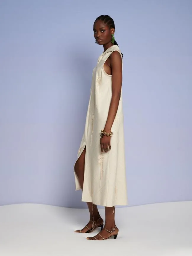 Womenswear Ghospell Rae Stitch Midi Dress Cream Beige Sister Jane Womenswear Ghospell Rae Stitch Midi Dress Cream Beige Sister Jane
