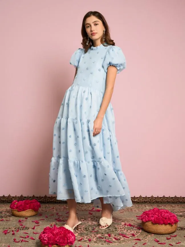 Womenswear Iolite Tiered Midi Dress Misty Glow Blue Sister Jane