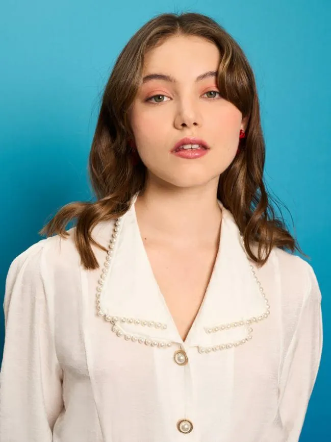 Womenswear Lana Pearl Blouse Pearl White Sister Jane Womenswear Lana Pearl Blouse Pearl White Sister Jane