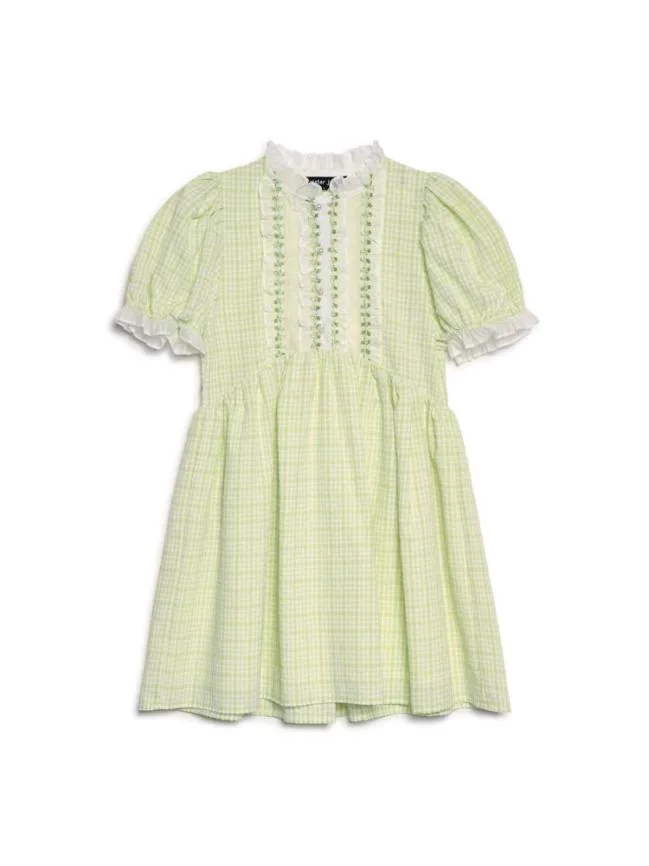 Womenswear Noord Gingham Mini Dress Dark Emerald Green Sister Jane