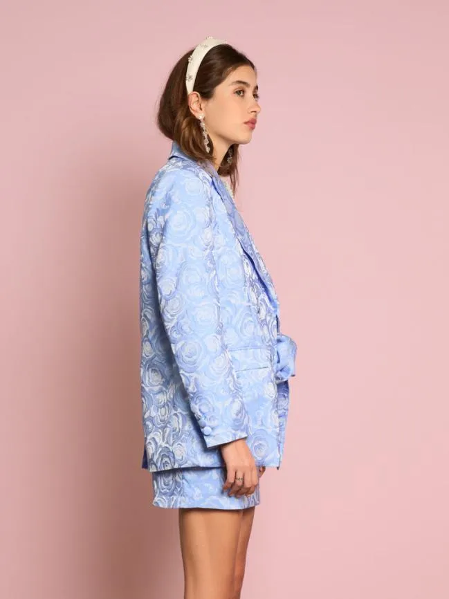 Womenswear Sapphire Rose Jacquard Blazer Teapot Blue Sister Jane