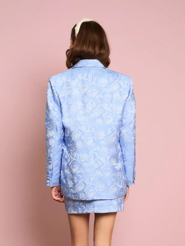 Womenswear Sapphire Rose Jacquard Blazer Teapot Blue Sister Jane