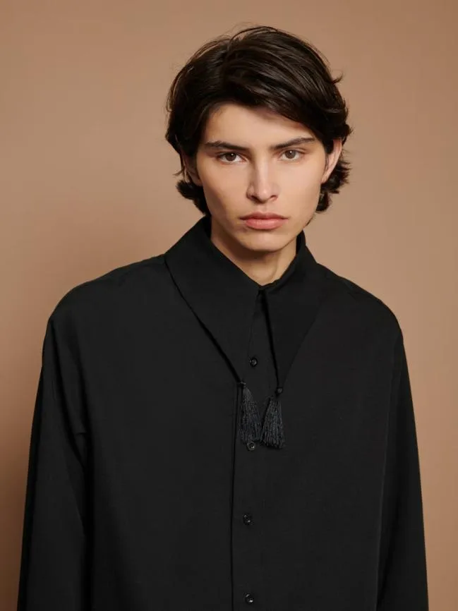 Womenswear Tetra Tassel Shirt Black Ink Sister Jane Womenswear Tetra Tassel Shirt Black Ink Sister Jane