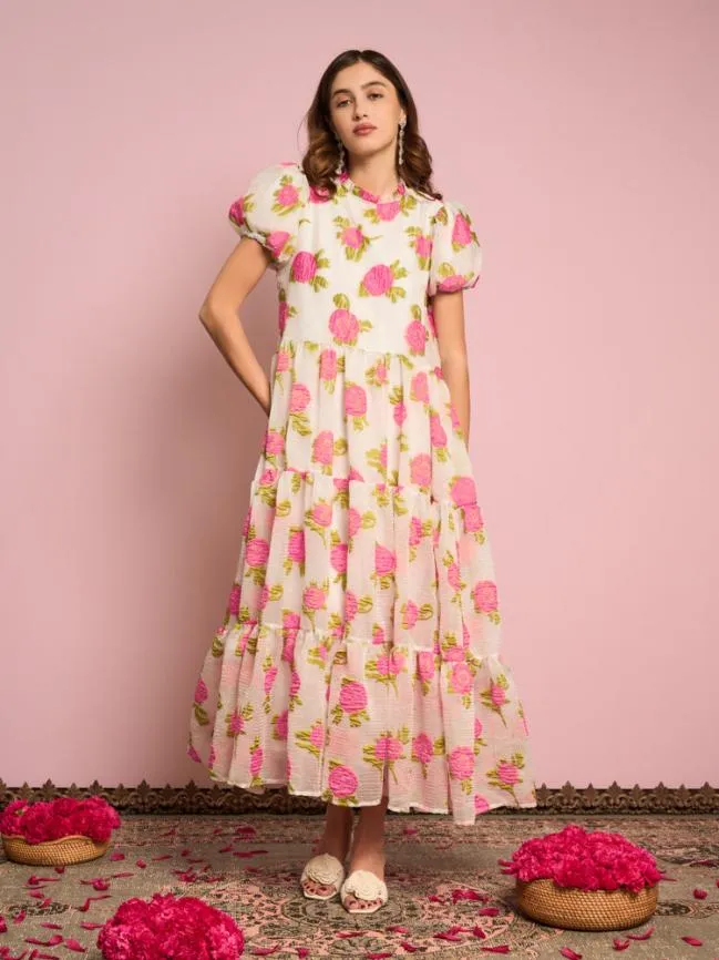 Womenswear Zinnia Tiered Maxi Dress Pearled White Sister Jane