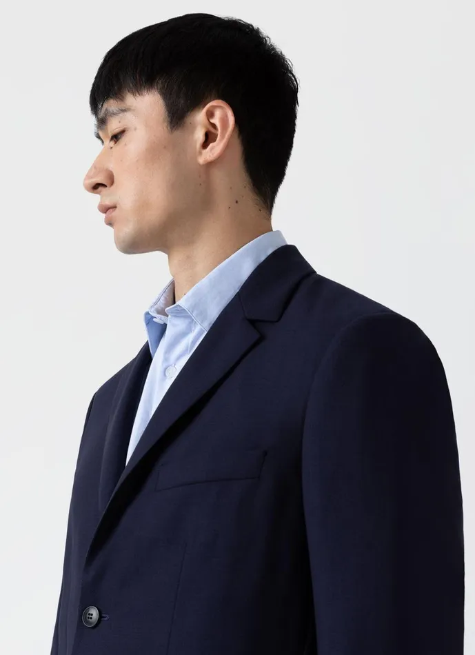 Wool Blazer Navy Men SUNSPEL Jackets and Coats