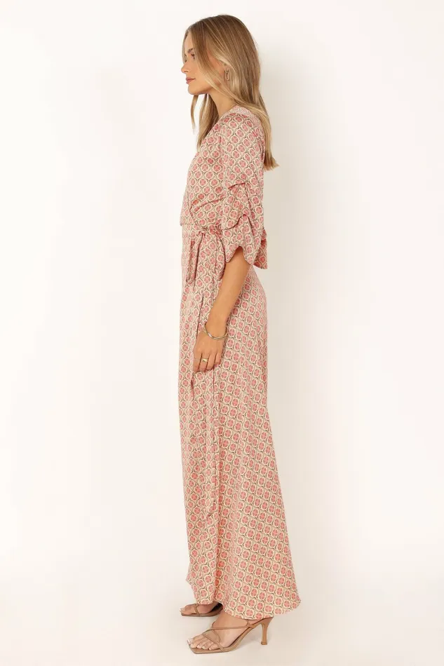 Wrap Dresses Margot Wrap Maxi Dress Orange Print Petal and Pup Women