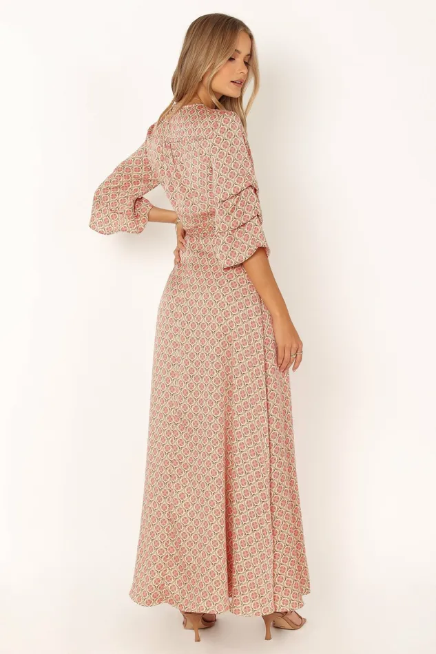 Wrap Dresses Margot Wrap Maxi Dress Orange Print Petal and Pup Women