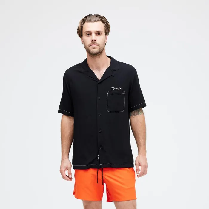 Yoto Button Up Shirt Black Men Stance Shirts and Tees