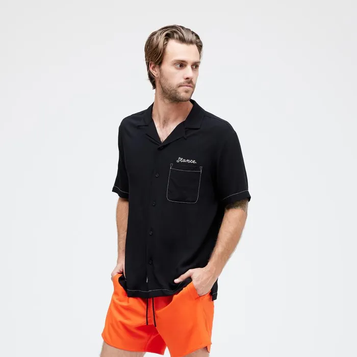 Yoto Button Up Shirt Black Men Stance Shirts and Tees
