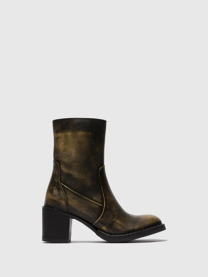 Zip Up Ankle Boots BECY097FLY OLIVE Women Fly London Ankle Boots