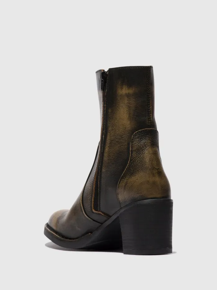Zip Up Ankle Boots BECY097FLY OLIVE Women Fly London Ankle Boots