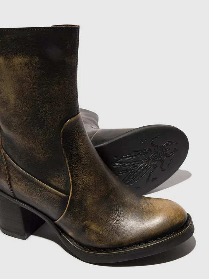 Zip Up Ankle Boots BECY097FLY OLIVE Women Fly London Ankle Boots