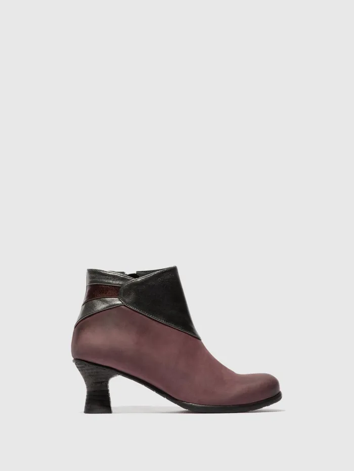 Zip Up Ankle Boots BRAL162FLY BURGUNDYBURGUNDYGRAPHITE Women Fly London Ankle Boots