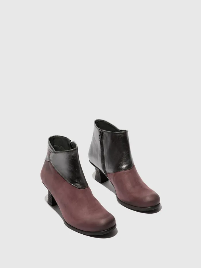 Zip Up Ankle Boots BRAL162FLY BURGUNDYBURGUNDYGRAPHITE Women Fly London Ankle Boots