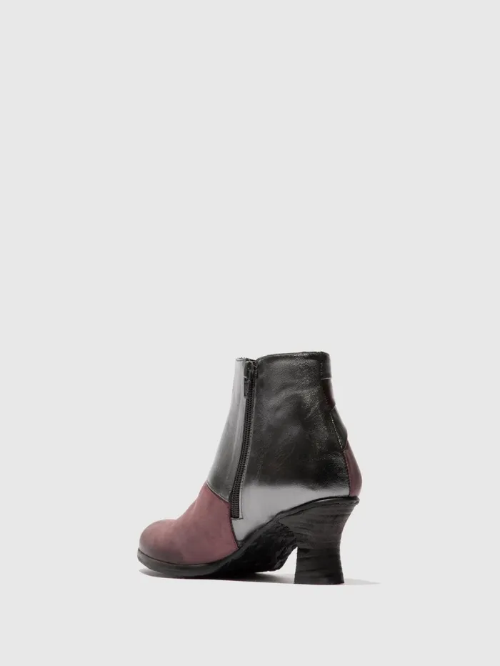 Zip Up Ankle Boots BRAL162FLY BURGUNDYBURGUNDYGRAPHITE Women Fly London Ankle Boots