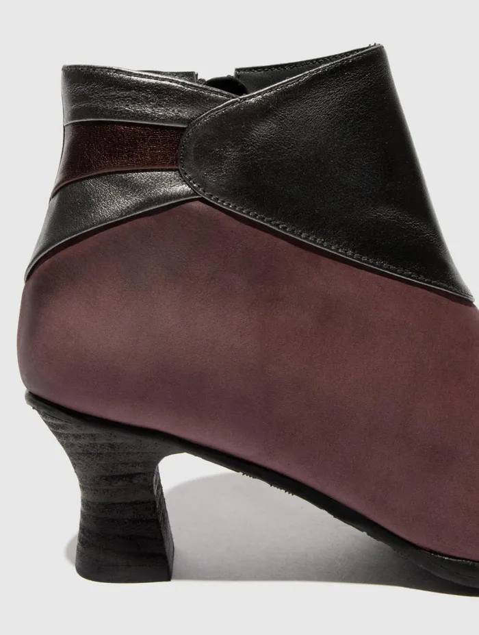 Zip Up Ankle Boots BRAL162FLY BURGUNDYBURGUNDYGRAPHITE Women Fly London Ankle Boots