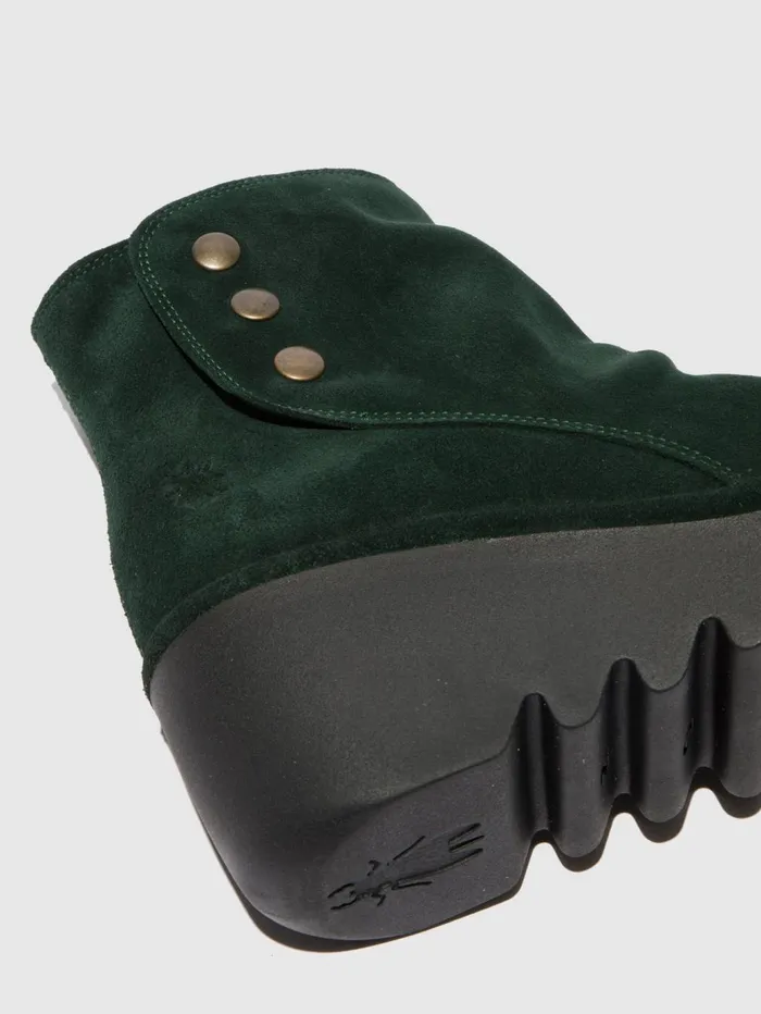 Zip Up Ankle Boots BROM344FLY OILSUEDE GREEN FOREST Women Fly London Ankle Boots