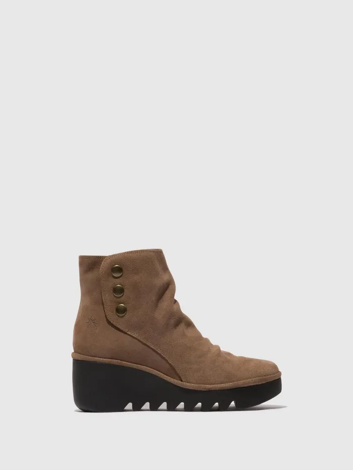 Zip Up Ankle Boots BROM344FLY TAUPE Women Fly London Ankle Boots