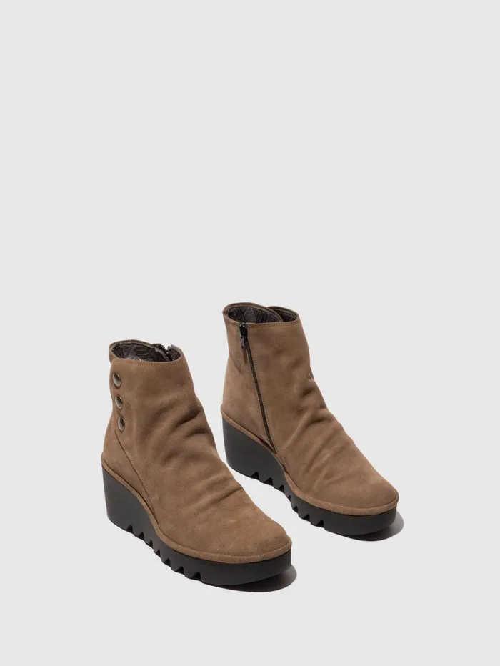 Zip Up Ankle Boots BROM344FLY TAUPE Women Fly London Ankle Boots