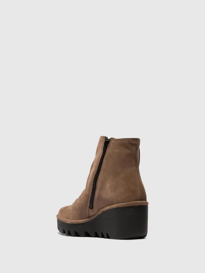 Zip Up Ankle Boots BROM344FLY TAUPE Women Fly London Ankle Boots