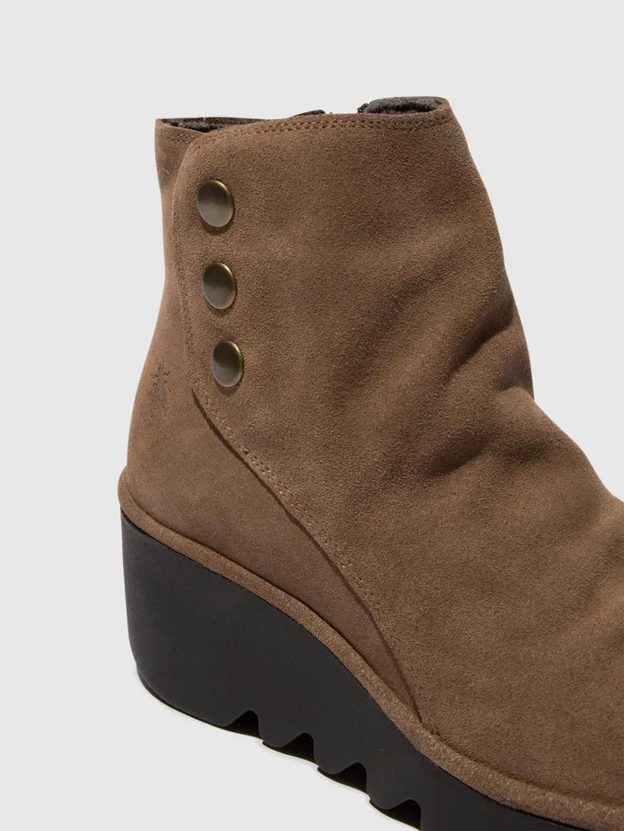 Zip Up Ankle Boots BROM344FLY TAUPE Women Fly London Ankle Boots